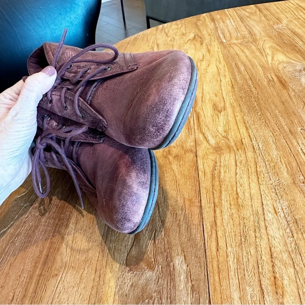 Cobb Hill New Balance Aria Women’s Leather Lace Up Booties Comfort Soft Boho 7.5